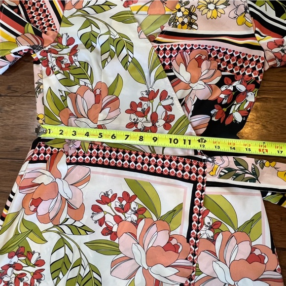 Who What Wear Maxi Floral Wrap Dress Size Small Scarf Print Long Length Colorful - Picture 15 of 16